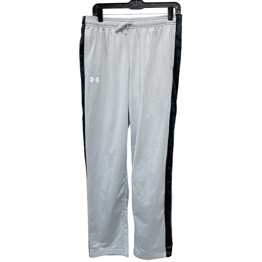 Under Armour Youth Unisex Gray Camo Stripe Athletic Track Pants Size XL
